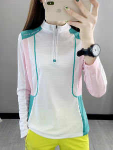 เสื้อยืดแขนยาวสำหรับผู้หญิง น้ำหนักเบา ระบายอากาศได้ดี แห้งเร็ว ทนทานต่อการยืดหยุ่น สำหรับการวิ่ง ปีนเขา ปั่นจักรยาน กลางแจ้ง