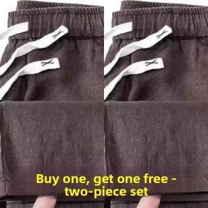 New 2025 Womens Casual Cotton Linen Pants Cool Sensation Thin Summer Loose Straight Long Trousers Versatile Comfortable Fit