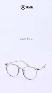 Gọng Kính Cận Kim Loại Phối Nhựa Nam Nữ Chính Hãng HMK Eyewear Dáng Bo Tròn Dễ Mang - KL83079