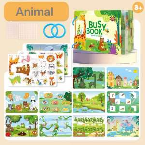 Busy Book for Kids Montessori Educational Learning Reusable Activity Book Toddlers Alphabet Numbers Animals goodie bag