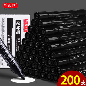 Listen Yuxuan Marking Pen Black Waterproof Oil-Proof Non-Fading Marker Oily Marking Pen Construction Site Dedicated Large Capacity Quick-Drying Express Coating Code Marker Express Pen Oily Marking Pen