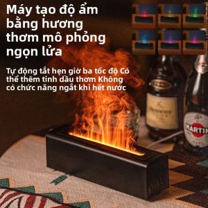 Máy Tạo Độ Ẩm Không Dây 150ml Với Đèn Ngọn Lửa Máy Khuếch Tán Hương Thơm Đèn Ngủ 7 Màu Loại C Cho Ô Tô & Gia Đình Máy Tạo Độ Ẩm Phun Sương