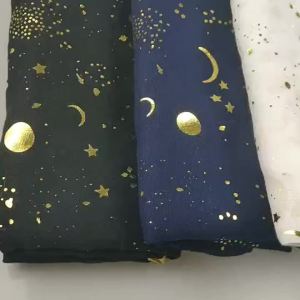 Bronzing Gold Moonlight TR Cotton Hijab Scarf Woman Muslim Hijab Shawls High Quality Viscose Soft Stoles Muslim Hijab Turban