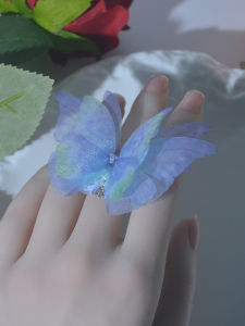 Retro Chinese Style Sweet  Flying Butterfly Ring Open Style Forest System Art Performance High End Sensation Personality