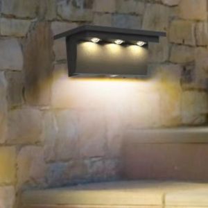 Retail And Wholesale New Solar Wall Lamp Outdoor Waterproof Villa Garden Lights 3 LED Gallery courtyard Rites Start Light