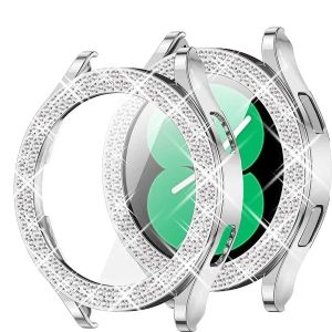 Fashion Bling Case for Samsung Galaxy Watch 6 4 Case 40mm 44mm Accessories Two Rows Diamond bumper Galaxy Watch 5 6 40 mm Cover