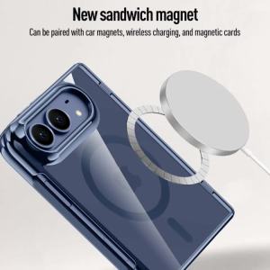 szhaiyu | For iPhone 18 iPhone Duo Plating Magnetic Transparent Case For Magsafe With Hinge With Lens Protection Shockproof Cover Funda