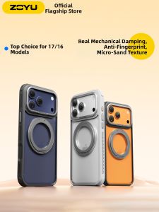 Zoyu | Shockproof Phone Case with Kickstand Magnetic Micro-Sandblast Semi-Transparent Anti-Fingerprint High-End 360 Degree Damping