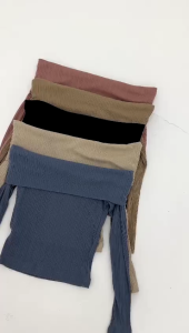 Sakura Glory - FANNY SABRINA TOP MULTI RIB KNIT PREMIUM UKURAN ALLSIZE / ATASAN / BLOUSE / WANITA / DEWASA / DISTRO / IMPORT / COD / DISKON / GRATIS ONGKIR / MURAH