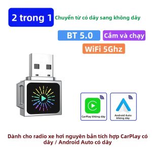 Bộ Chuyển Đổi CarPlay Không Dây 2 Trong 1 Cho iPhone - Chuyển Đổi Điều Khiển Có Dây Sang Không Dây Hộp Chuyển Đổi CarPlay Cắm Và Chạy