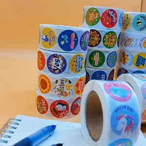 500pcs 1 Inch Star Reward Stickers Roll Teacher Supplies Adorable Cartoon Inspirational Sticker