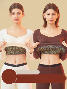 MiiOW | Áo ngực nữ giữ nhiệt không đường may có đệm ngực MiiOW 2024 Áo lót mùa thu đông dày dặn không tay dài cổ chữ V màu trơn