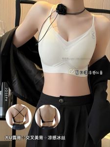 เสื้อชั้นในไร้โครง U-Back สำหรับผู้หญิง ทรงเกาะอก ทรงบาง ฤดูร้อน 2024 ไร้รอยต่อ ทรงเกาะอก ทรงคัพคงที่ ทรง V สำหรับผู้หญิง