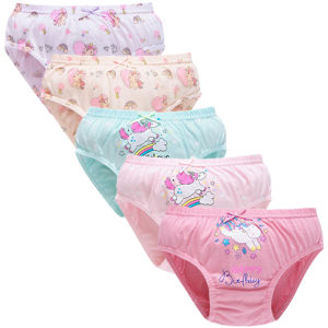 5 Packs/Box Children Underwear Girls Panties Cotton Comfortable Toddlers Kids Triangle Underpants Breathable Briefs For Girls