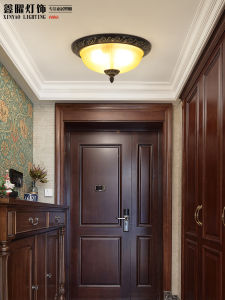 European Style Glass Suction Ceiling Light Hallway Entrance Lighting Retro Corridor Indoor Entrance Way Glass Cover Balcony Light