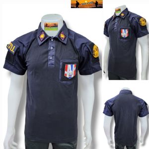เสื้อโปโลชรบ เสื้อชรบ. เสื้อโปโลหน่วยงาน รุ่นใหม่  เครื่องหมายตุ๊กแกครบ4จุด พร้อมใช้ เนื้อCVC Cotton ของแท้MIDANON เกรดไทย