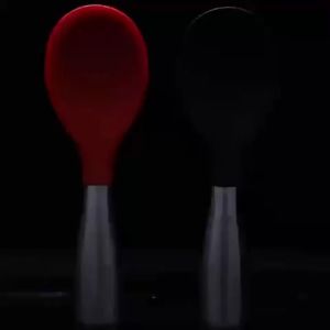 Muỗng Cơm Thép Không Gỉ + Silicone 7x21cm HÀNG CAO CẤP Sang Trọng Thìa Chịu Nhiệt 230⁰ Tay Cầm Dày Rỗng Có Thể Đứng