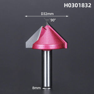 Dao Phay Gỗ HUHAO 6mm Đầu Chữ V Khắc 3D Làm Từ Cacbua Dùng Cho Gỗ MDF Cắt Rãnh Góc Nghiêng 60-150 Độ