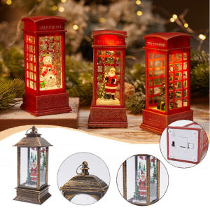 Christmas Flame Light Hanging Lantern Snowman Night Light Home Decor Desktop Lamp Vintage Desk Lamp