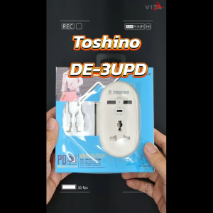 Toshino DE-3UPD ปลั๊กแปลง 1 ช่อง - USB 2.A + PD Charger 38W