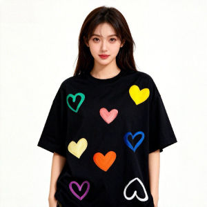 SUOSHE | Plus Size Colorful Heart Printed Couple T-Shirt