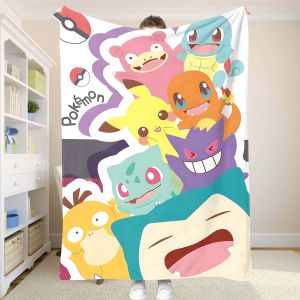 Chăn Nỉ Cao Cấp Hình Nhân Vật Pokemon Pikachu Siêu Mềm Nhẹ Ấm Áp Chất Liệu Lông San Hô Dùng Cho Giường Ghế Sofa Du Lịch Điều Hòa.