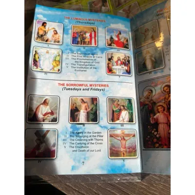 ROSARY GUIDE - with palstic cover - with 4 mysteries (Tagalog or English)