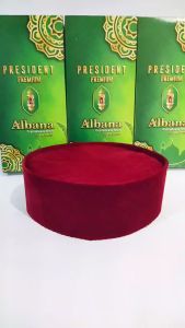 Peci Kopiah Songkok PRESIDENT Merah Pitung Bludru - Grosir, Merah Polos, Bahan Bludru, Tinggi 9cm (ANAK-DEWASA) - Kualitas Terbaik