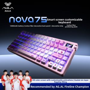 AULA | Bàn phím cơ Custom AULA NOVA75 - Tri-mode (Không dây Bluetooth/2.4G) Hotswap Có Màn hình hiển thị thông minh Layout 75%