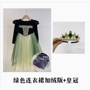 Anna Princess Dress Childrens Party Costume Halloween Role-play Ice Age Frozen Girls Dress Polyester Fabric Spring 2025