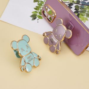 Carristo Samsung Galaxy Note 20 Note 20 Ultra Cute Fat Bear Mobile Phone Stand With Gold Accent I Ring Holder Silicone Soft Housing Cover Casing Case