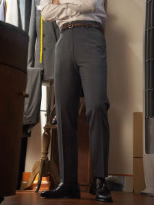 High-Definition Mens Suit Pants Long Trousers Business Slim Fit Black Grey Color Casual Comfortable Fashionable Long Pants