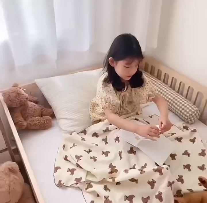 FREE GIFT) PREMIUM QUALITY !! SELIMUT BAYI BABY MOTIF TEDDY BEAR