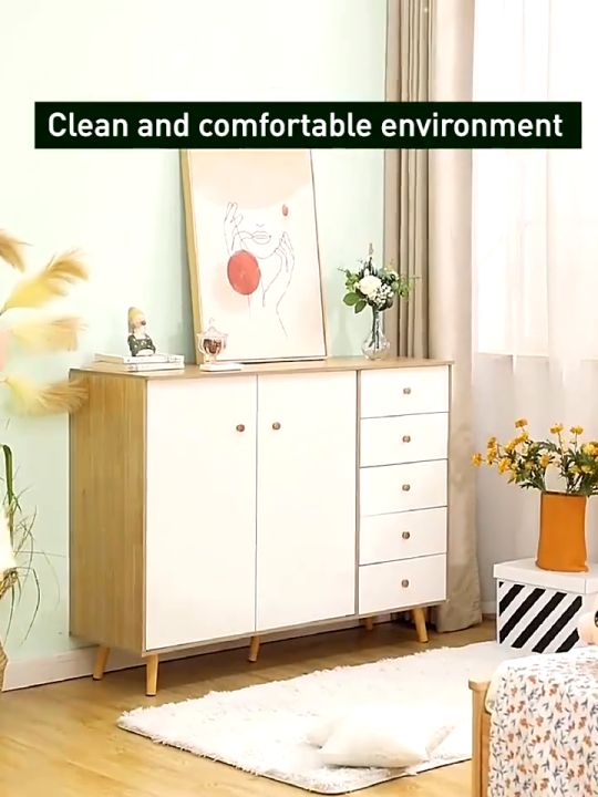 Lemari Kabinet Kayu Minimalis dengan Laci/Lemari Laci Kayu/Lemari Kabinet Kayu Minimalis dengan Laci/Minimalis Kayu Susun Penyimpanan Multifungsi Serbaguna/Rak Kayu Anti Debu Lemari Minimalis