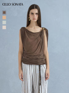 Cello Sonata | Asymmetric Twisted Ventilation Vest Cloak