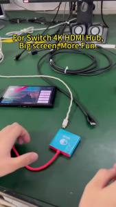 4K HDMI Adapter TV Docking Station for Nintendo Switch OLED USB 3.0 Type C Port Charging Dock Station with HDMI Output