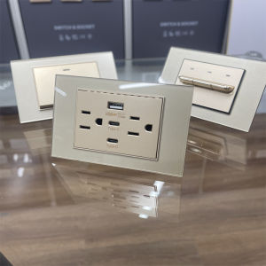 Type-C Fast Charge 110V Mỹ Chuẩn 15A Mặt Bàn Kính Cường Lực Kép USB3.1A Ổ Cắm Công Tắc Ổ Cắm Điện Phụ Kiện Điện Tử