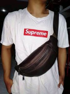 Waistbag Kulit Domba pria Tas Slempang Kulit Domba Anti Api Anti Air New Elegant