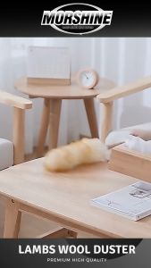 Morshine Kemoceng Bulu Domba Wool Halus Lembut Wooden Handle Kayu Top