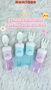 Momosee Sendok Garpu Anak Set Traveling BPA Free Food Grade Set Sendok Makan Portabel PP DY13