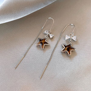 New Butterfly Knot Star Leopard Print Tassel Womens Earrings Unique Design Sensation Elegance Versatile High-End Feeling Ear Jewelry