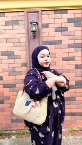 Totebag Syal Living Polos Kanvas Depan Murah Semarang & Tali Kulit Sintetis Grosir