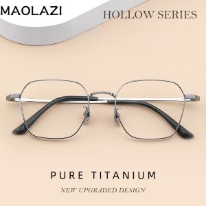 Maolazi thời trang sang trọng Eyewear Retro kinh doanh Titan nguyên chất kính mắt kính theo toa thuốc quang khung cho Nam Nữ l9226j