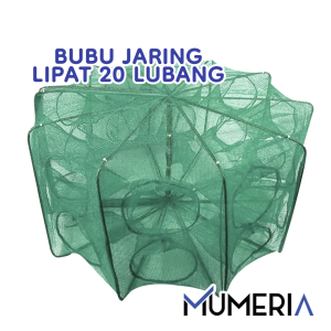 Bubu Perangkap Ikan 20 Lubang Jebakan Jaring Jala Prangkap Lipat Udang Kepiting Sungai Danau Laut Alat Pancing Fish Trap Net