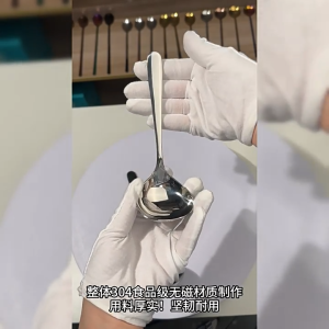 ช้อนซุป ช้อนสแตนเลส ช้อนตักซุปสไตล์เกาหลี ขนาดใหญ่ ด้ามยาว Spoon ช้อนด้ามยาว