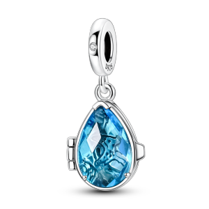 Mặt Dây Chuyền Charm Bạc 925 Sterling Có Thể Mở Được Với Mặt Kính Xanh Dương Hình Thế Giới Đại Dương Dùng Làm Phụ Kiện Tự Chế Phù Hợp Với Vòng Tay Và Dây Chuyền Chính Hãng.