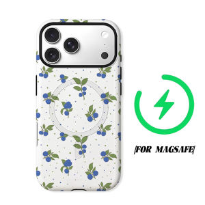 Blue Berry Tiny Print Phone Case for iPhone 18 17 16 15 14 13 12 11 Air Pro Max Plus Double-layer Cover