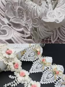 1yard 3D Flower Lace Trim Applique Trimming Lace Ribbon Embroidered Fabric Sewing Craft DIY Handmade Wedding Decoration