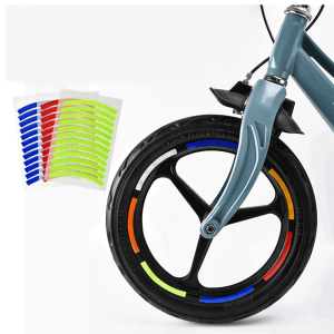 Reflective Wheel Sticker Set Fluorescent Safety Strip for Kids Balance Bike & Bicycle Tires Night Riding Warning Decoration