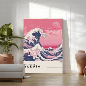 Bandai | Poster Nghệ Thuật Treo Tường Nhật Bản - Núi Phú Sĩ Sunrise Wave Canvas In Phong Cách Hiện Đại Phòng Khách Trang Trí Nhà Cửa